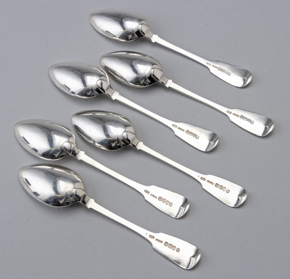 Scottish Provincial Silver Dessert Spoons (Set of 6) - William Ferguson, Elgin